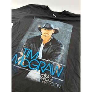 Tim McGraw Two Lanes of Freedom 2013 Tour T-Shirt Mens Medium Black Concert Tee